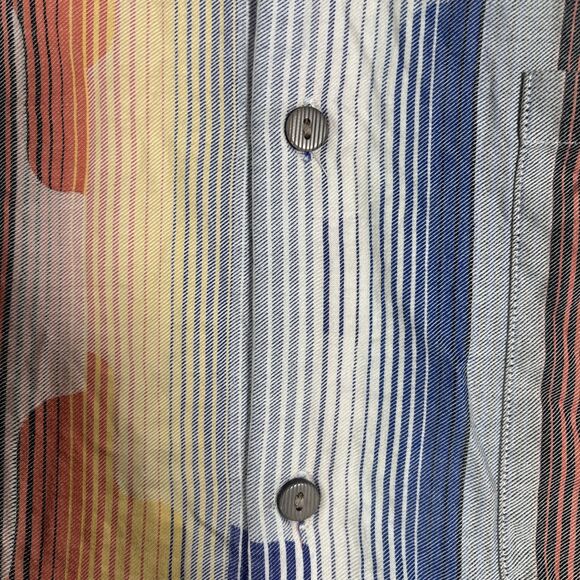 Jhane Barnes Frequency Shirt Men’s Size XL Cotton Blue Orange White Geometric - Picture 8 of 16